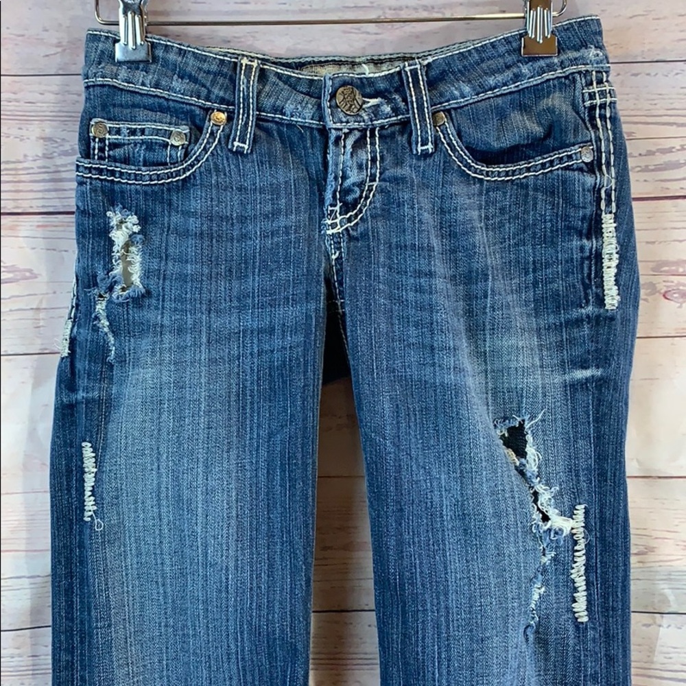 BKE Madison Flare Jeans Distressed Size 24 - Picture 2 of 8